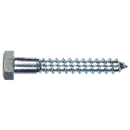 Hillman Lag Screw, 5/8 in, 6 in, Steel, Zinc Plated Hex Hex Drive 77482